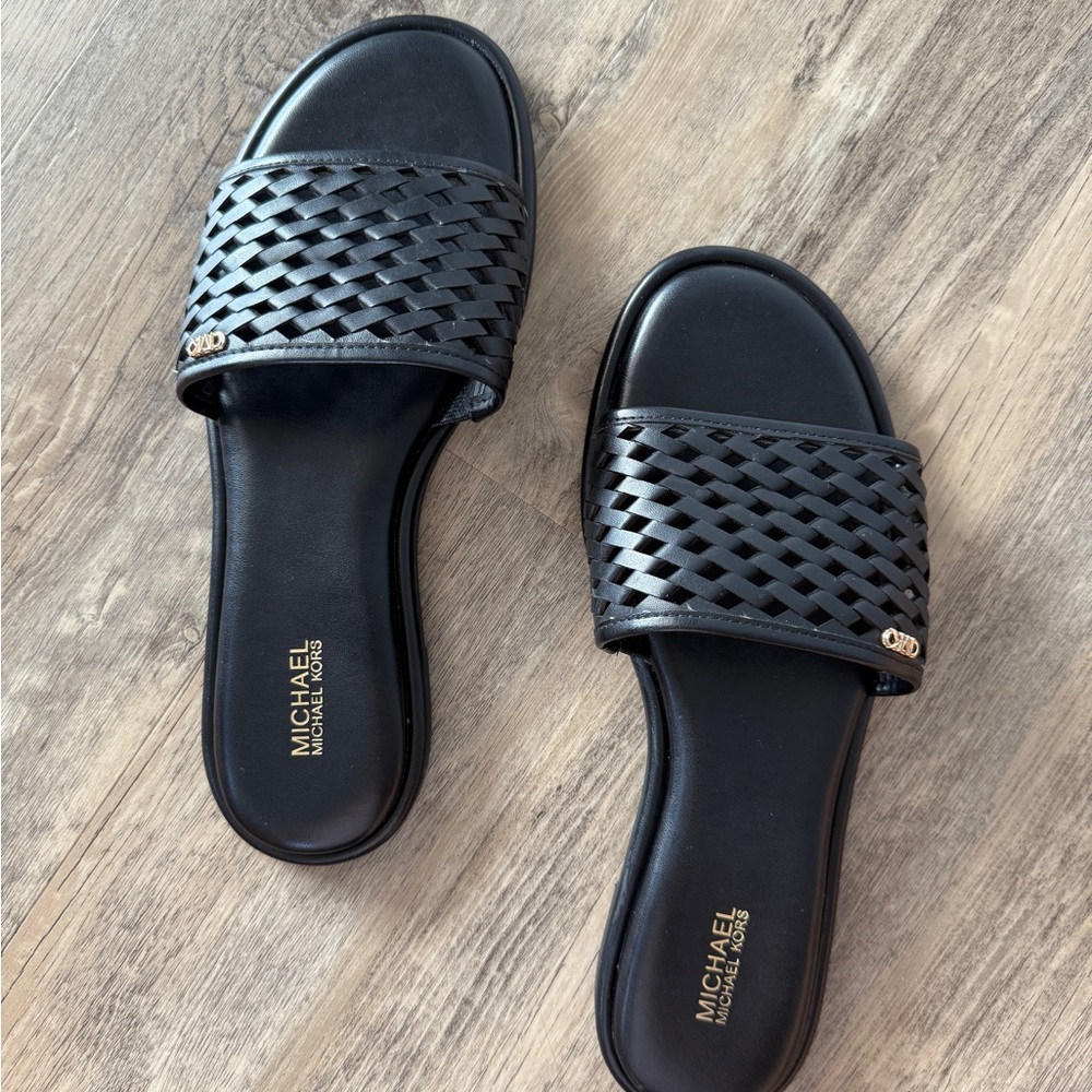 Michael Kors Saylor Hand-Woven Leather Sandals